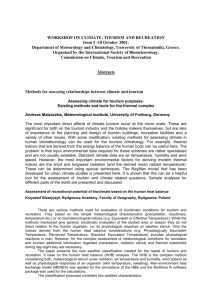 Methods for assessing relationships between climate and tourism
