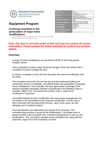 Involving consultant in the prescription of major home modifications