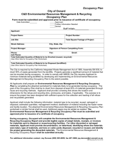 Occupancy Plan - Public Works