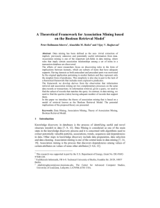 Title: A Theoretical Framework for Association Mining based on the
