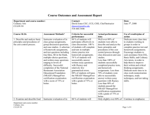 Assessment Report Summary (Five Column Model)