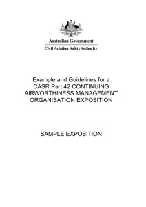 Part 42 Sample Exposition - Civil Aviation Safety Authority