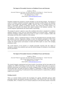 The Impact of Personality Structure on Outcomes of Mediation