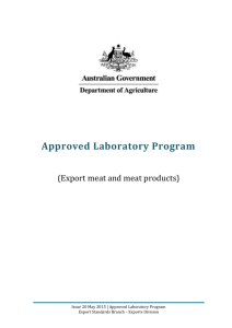 Approved Laboratory Program