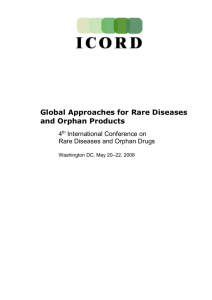 Global Approaches for Rare Diseases and Orphan Products 4th