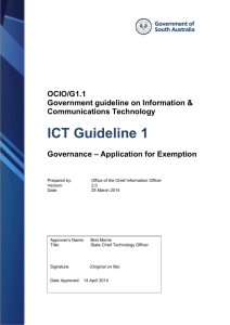ICT Guideline 1 - Application for exemption