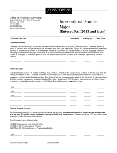 International Studies Major - Krieger School of Arts & Sciences