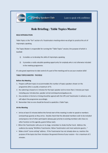 Table Topics Master Role Briefing