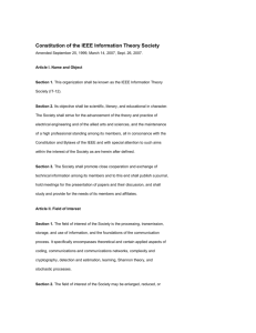 Constitution of the IEEE Information Theory Society
