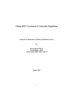 Taking H1N1 Vaccination to Vulnerable Populations