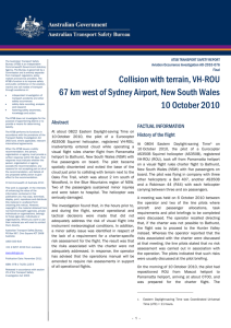 Collision with terrain, VH-ROU 67 km west of Sydney Airport, New