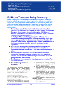 EU Urban Transport Policy Summary