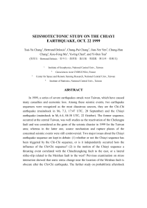 Seismotectonic study on the Chiayi Earthquake, Oct