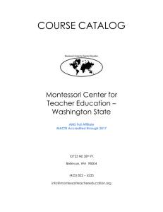 Course Catalog - Montessori Center for Teacher Education