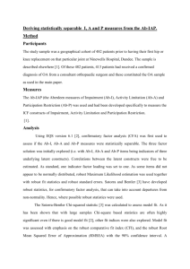 Deriving statistically separable independent I, A and P measures