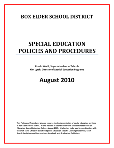 special education policies and procedures