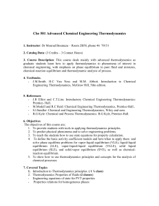 Che 501 Advanced Chemical Engineering Thermodynamics