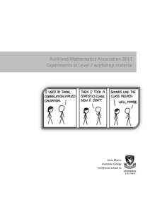 Level 7 experiments notes - Auckland Mathematical Association