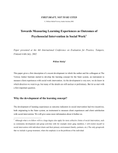 Learning experiences as outcome of social work