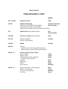 FRIDAY SCHEDULE Friday November 5, 2010 Location 1:00 – 7:00