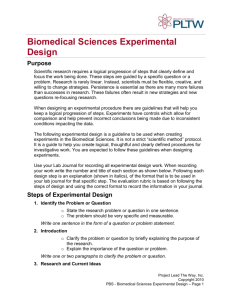 BiomedicalSciencesExperimental Design