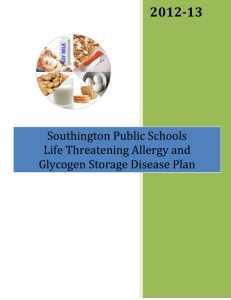 SPS Food Allergy Plan - Southington Public Schools