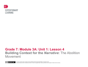Grade 7: Module 3A: Unit 1: Lesson 4 Building Context for the