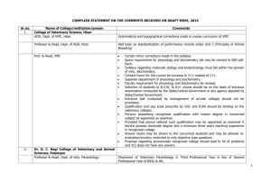 gross comments (MSVE-2015) - Veterinary Council of India