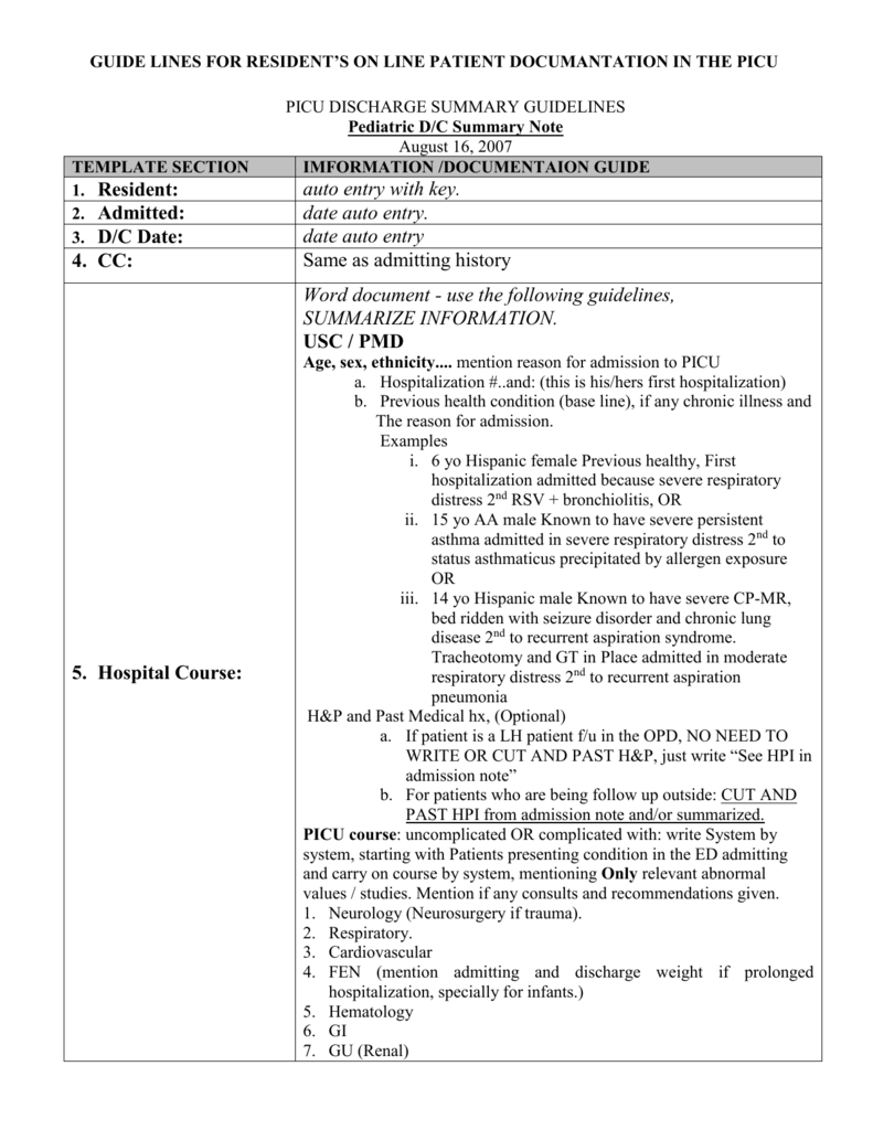 picu-discharge-summary-guidelines