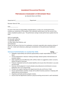 Performance Assessment – Department Head – by