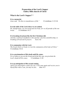 What is the Lord`s Supper? - Embry Hills church of Christ