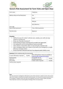 Generic Risk Assessment for Farm Visits and Open Days