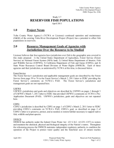 Reservoir Fish Populations - YUBA COUNTY WATER AGENCY