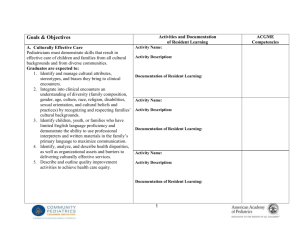 Goals & Objectives - American Academy of Pediatrics