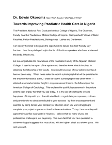 Towards Improving Paediatric Health Care in Nigeria