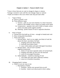 Chapter 2, Section 1 – Forces in Earth`s Crust