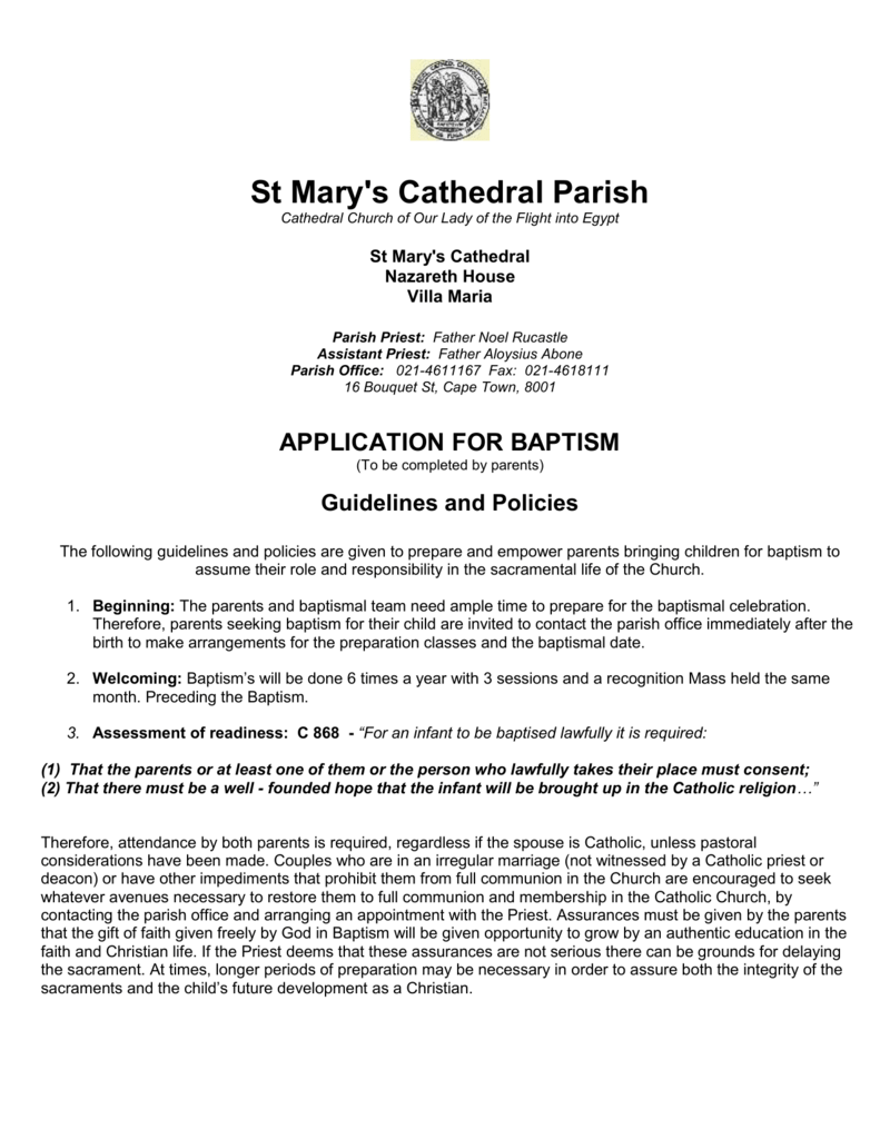 Authorization Letter For Baptismal
