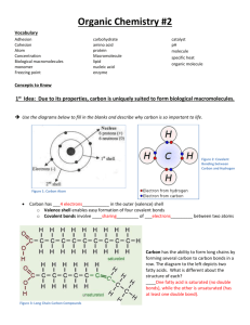 Organic Chemistry #2 Vocabulary Adhesion Cohesion Atom