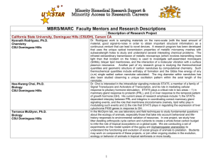 MBRS Faculty mentors and research interests