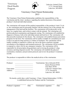 Sample Veterinarian/Patient/Client Relationship Confirmation Form