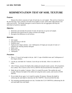 SEDIMENTATION TEST OF SOIL TEXTURE