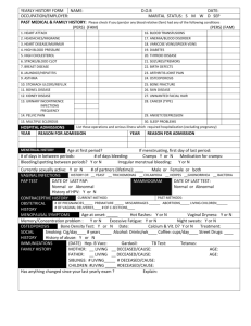Patient history form - Lifecycles OB/GYN, P.C.