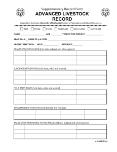Advanced Livestock Record Form