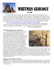 WHITMAN GEOLOGY