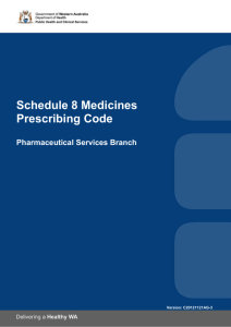 Schedule 8 medicines prescribing code