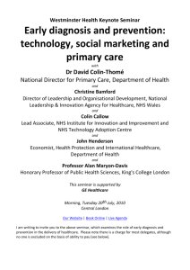 Westminster Health Keynote Seminar