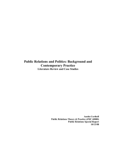 Public Relations and Politics: Strategy and Campaigns