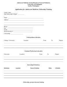 Adolescent Medicine Fellowship Application Form