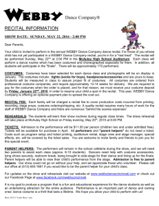 recital information - WEBBY Dance Company of Greater Cincinnati