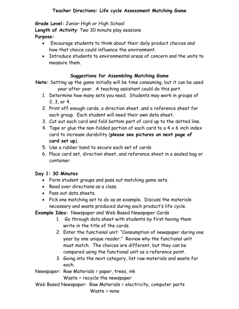 Document Matching game